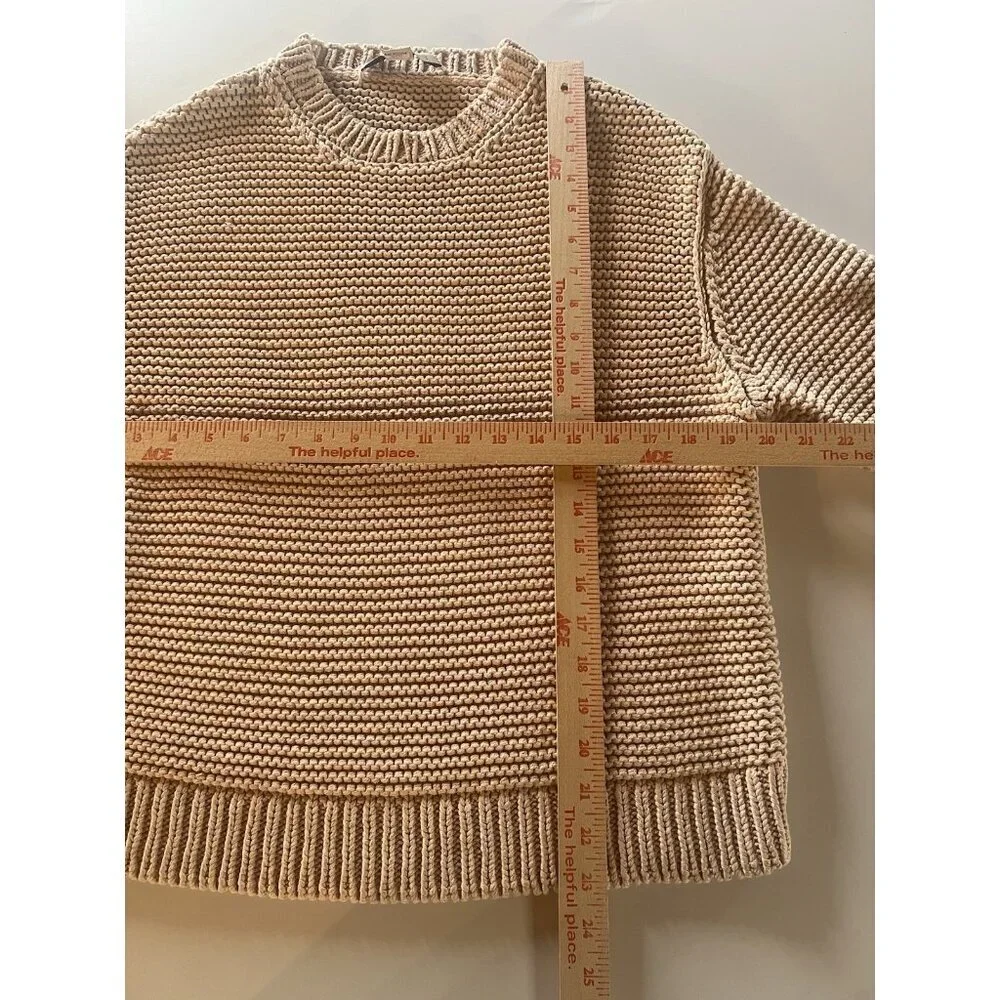 Stella McCartney pinkish tan fisherman chunky minimalist 100% silk sweater 38/M